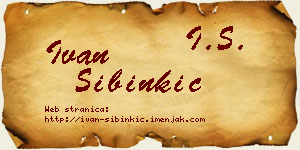 Ivan Sibinkić vizit kartica